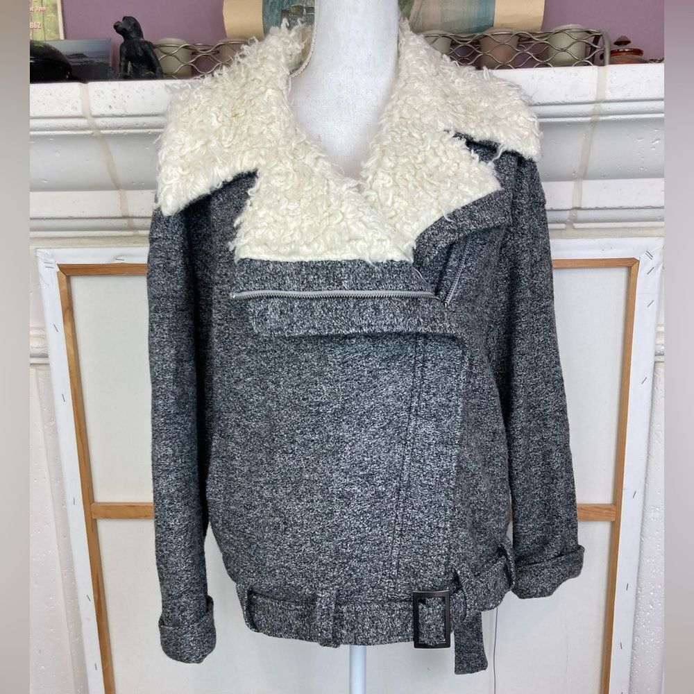 NWT Bomber/Biker Shearling Coat oversized fits bigger